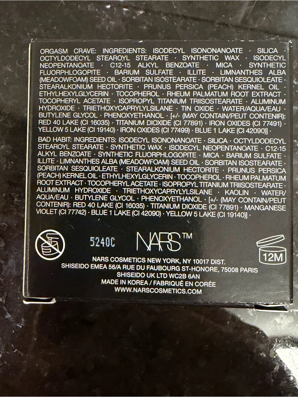 NARS Mini Multiple Soft Blur Blush Stick Duo In “Orgasmic Crave/Bad Habit” -New